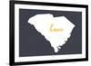 South Carolina - Home State - White on Gray-Lantern Press-Framed Art Print
