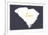 South Carolina - Home State - White on Gray-Lantern Press-Framed Premium Giclee Print