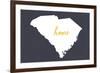 South Carolina - Home State - White on Gray-Lantern Press-Framed Premium Giclee Print