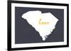 South Carolina - Home State - White on Gray-Lantern Press-Framed Premium Giclee Print