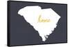 South Carolina - Home State - White on Gray-Lantern Press-Framed Stretched Canvas