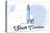 South Carolina - Lighthouse - Blue - Coastal Icon-Lantern Press-Stretched Canvas
