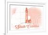 South Carolina - Lighthouse - Coral - Coastal Icon-Lantern Press-Framed Premium Giclee Print