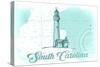 South Carolina - Lighthouse - Teal - Coastal Icon-Lantern Press-Stretched Canvas