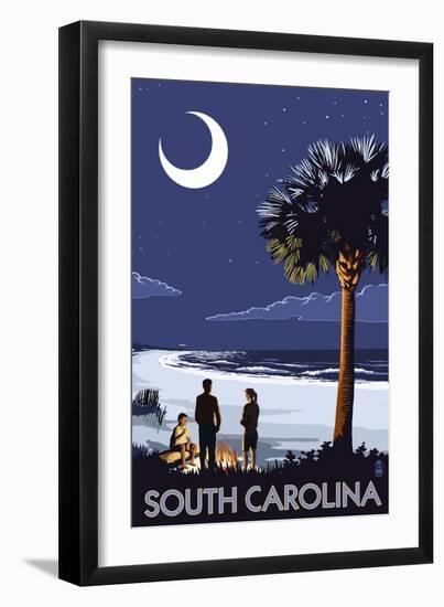 South Carolina Palmetto Moon-Lantern Press-Framed Art Print