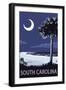 South Carolina - Palmetto Moon-Lantern Press-Framed Art Print