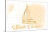 South Carolina - Sailboat - Yellow - Coastal Icon-Lantern Press-Stretched Canvas