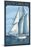 South Carolina Sailboat-Lantern Press-Mounted Art Print