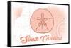 South Carolina - Sand Dollar - Coral - Coastal Icon-Lantern Press-Framed Stretched Canvas