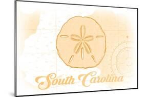 South Carolina - Sand Dollar - Yellow - Coastal Icon-Lantern Press-Mounted Art Print