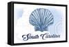 South Carolina - Scallop Shell - Blue- Coastal Icon-Lantern Press-Framed Stretched Canvas