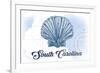 South Carolina - Scallop Shell - Blue- Coastal Icon-Lantern Press-Framed Premium Giclee Print