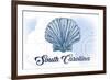 South Carolina - Scallop Shell - Blue- Coastal Icon-Lantern Press-Framed Premium Giclee Print