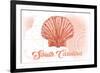 South Carolina - Scallop Shell - Coral - Coastal Icon-Lantern Press-Framed Art Print