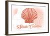 South Carolina - Scallop Shell - Coral - Coastal Icon-Lantern Press-Framed Art Print