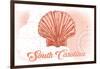 South Carolina - Scallop Shell - Coral - Coastal Icon-Lantern Press-Framed Art Print