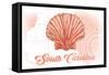 South Carolina - Scallop Shell - Coral - Coastal Icon-Lantern Press-Framed Stretched Canvas