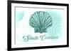South Carolina - Scallop Shell - Teal - Coastal Icon-Lantern Press-Framed Premium Giclee Print
