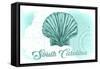 South Carolina - Scallop Shell - Teal - Coastal Icon-Lantern Press-Framed Stretched Canvas