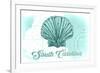 South Carolina - Scallop Shell - Teal - Coastal Icon-Lantern Press-Framed Art Print