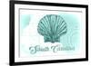 South Carolina - Scallop Shell - Teal - Coastal Icon-Lantern Press-Framed Art Print