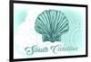 South Carolina - Scallop Shell - Teal - Coastal Icon-Lantern Press-Framed Art Print