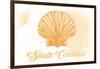 South Carolina - Scallop Shell - Yellow - Coastal Icon-Lantern Press-Framed Art Print