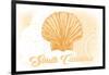 South Carolina - Scallop Shell - Yellow - Coastal Icon-Lantern Press-Framed Art Print