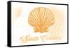 South Carolina - Scallop Shell - Yellow - Coastal Icon-Lantern Press-Framed Stretched Canvas