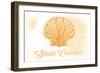 South Carolina - Scallop Shell - Yellow - Coastal Icon-Lantern Press-Framed Art Print