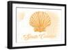 South Carolina - Scallop Shell - Yellow - Coastal Icon-Lantern Press-Framed Art Print