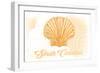 South Carolina - Scallop Shell - Yellow - Coastal Icon-Lantern Press-Framed Art Print