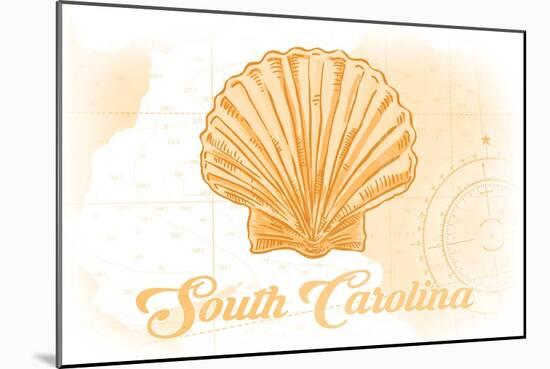 South Carolina - Scallop Shell - Yellow - Coastal Icon-Lantern Press-Mounted Art Print