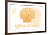 South Carolina - Scallop Shell - Yellow - Coastal Icon-Lantern Press-Framed Premium Giclee Print