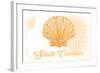 South Carolina - Scallop Shell - Yellow - Coastal Icon-Lantern Press-Framed Art Print