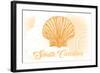 South Carolina - Scallop Shell - Yellow - Coastal Icon-Lantern Press-Framed Art Print