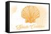 South Carolina - Scallop Shell - Yellow - Coastal Icon-Lantern Press-Framed Stretched Canvas