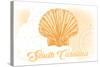 South Carolina - Scallop Shell - Yellow - Coastal Icon-Lantern Press-Stretched Canvas