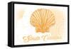 South Carolina - Scallop Shell - Yellow - Coastal Icon-Lantern Press-Framed Stretched Canvas