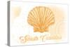 South Carolina - Scallop Shell - Yellow - Coastal Icon-Lantern Press-Stretched Canvas