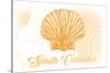 South Carolina - Scallop Shell - Yellow - Coastal Icon-Lantern Press-Stretched Canvas