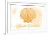 South Carolina - Scallop Shell - Yellow - Coastal Icon-Lantern Press-Framed Art Print