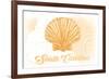 South Carolina - Scallop Shell - Yellow - Coastal Icon-Lantern Press-Framed Art Print