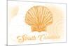 South Carolina - Scallop Shell - Yellow - Coastal Icon-Lantern Press-Mounted Art Print