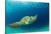 South Carolina - Sea Turtle-Lantern Press-Stretched Canvas