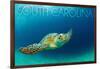 South Carolina - Sea Turtle-Lantern Press-Framed Art Print