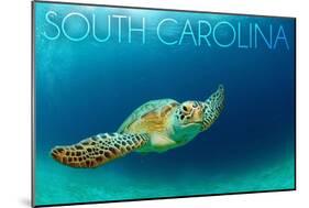 South Carolina - Sea Turtle-Lantern Press-Mounted Art Print