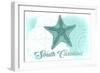 South Carolina - Starfish - Teal - Coastal Icon-Lantern Press-Framed Art Print