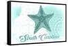 South Carolina - Starfish - Teal - Coastal Icon-Lantern Press-Framed Stretched Canvas