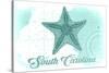 South Carolina - Starfish - Teal - Coastal Icon-Lantern Press-Stretched Canvas